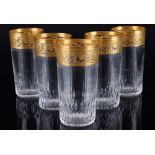 St. Louis Thistle Gold 5 Bechergläser / Wassergläser, highball glasses,
