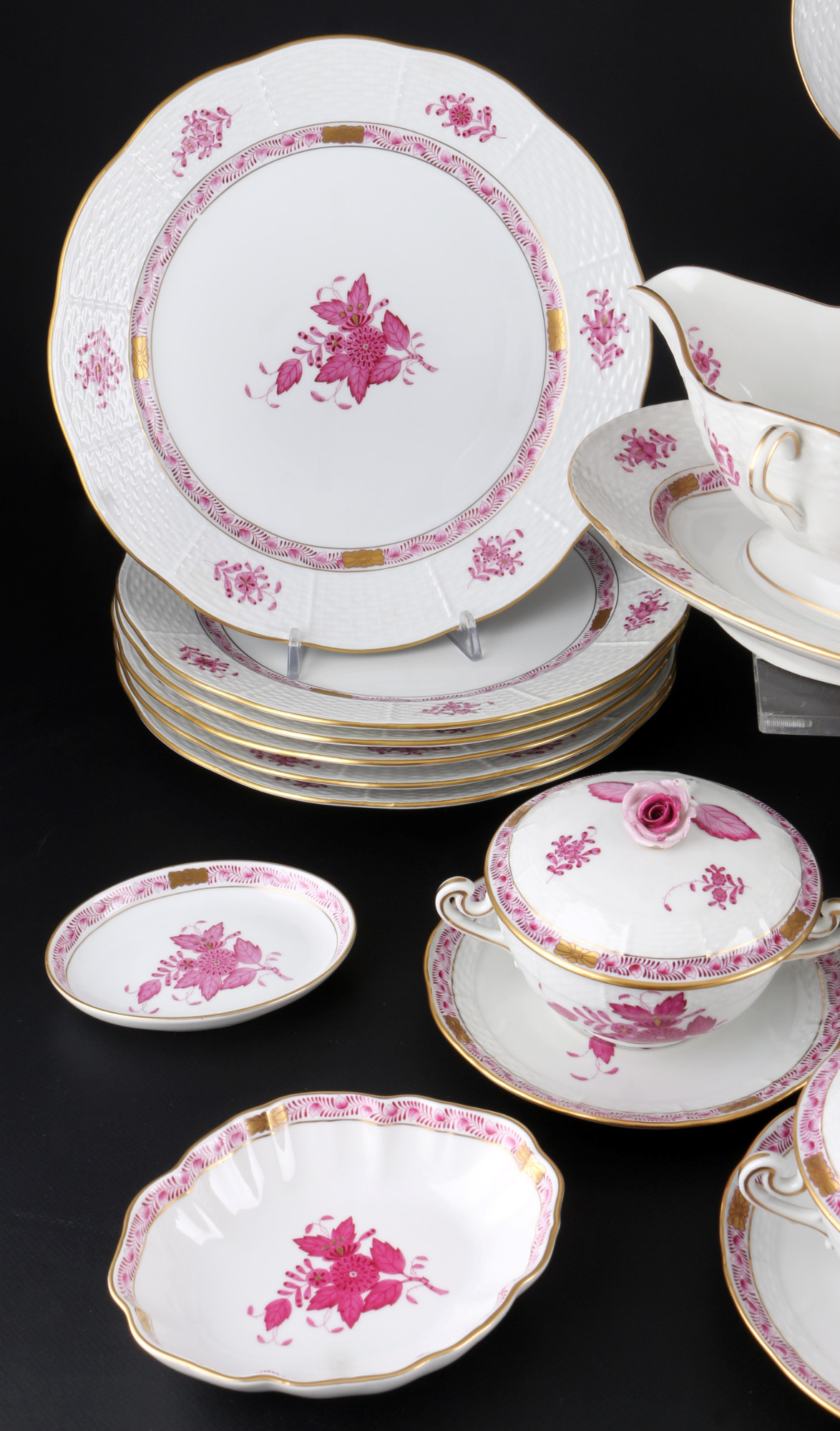 Herend Apponyi Purple dinner service for 6 persons, Speiseservice für 6 Personen, - Image 2 of 6