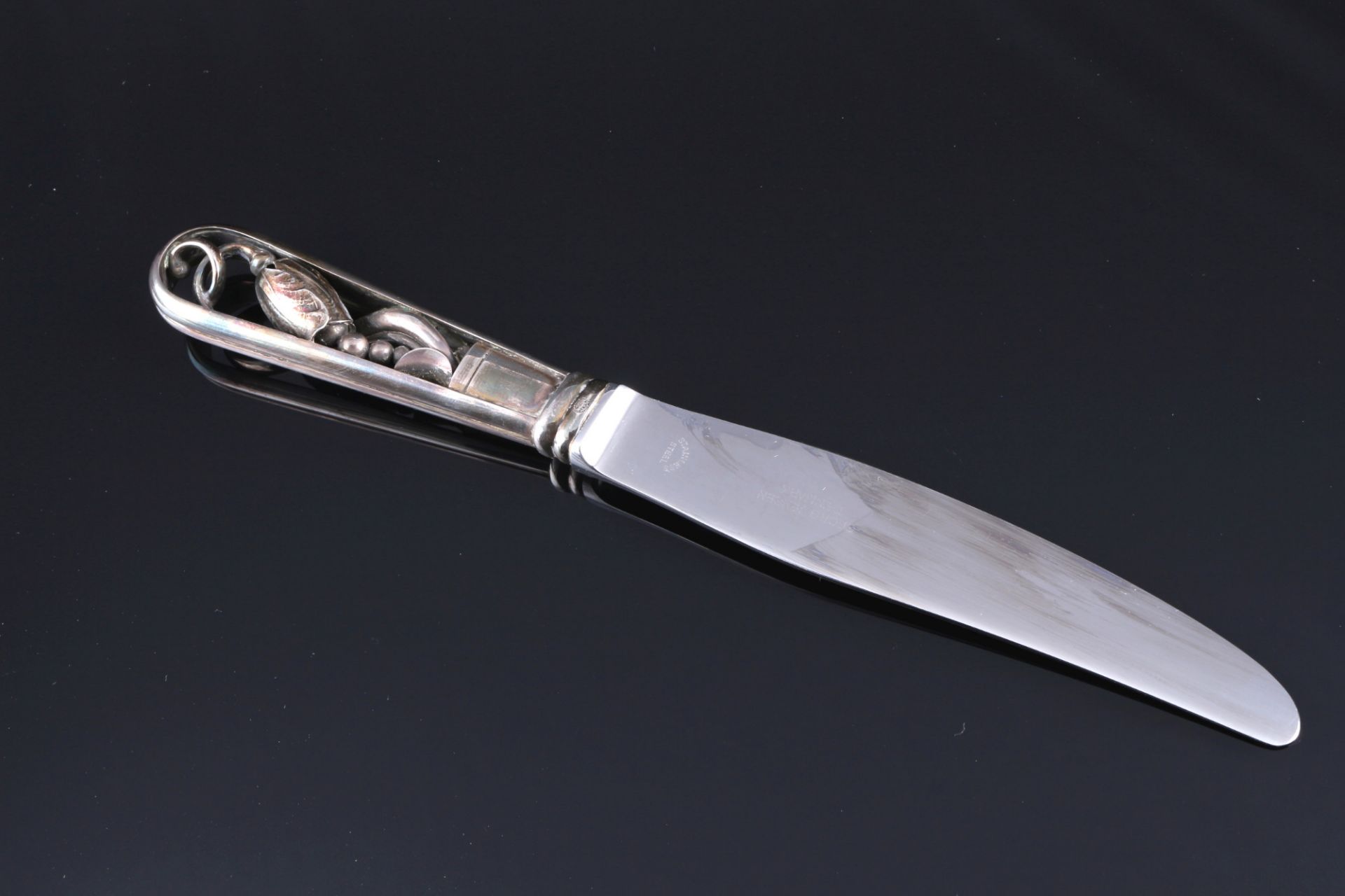 Georg Jensen Blossom 925 sterling silver dinner knife, Silber Speisemesser, - Image 2 of 4