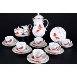 Meissen Roter Ming Drache Kaffeeservice für 6 Personen 1.Wahl, coffee service for 6 pers. 1st choice