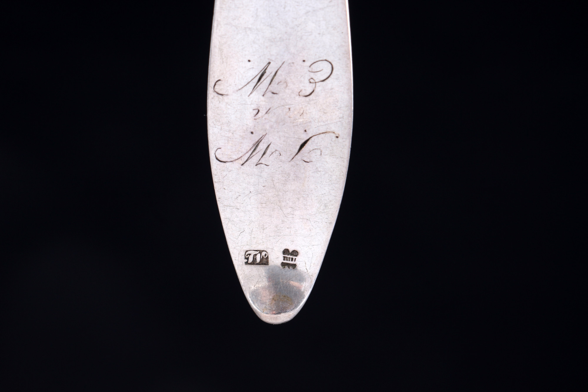 Silver 8 dinner spoons 19th century, Silber Löffel 19. Jahrhundert, - Image 3 of 3