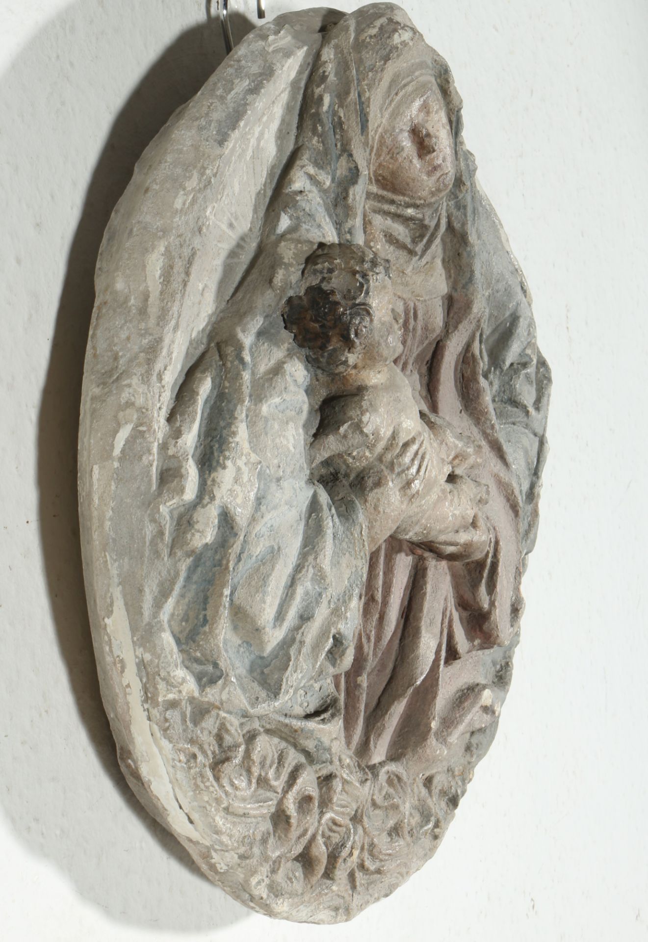 Madonna mit Christus Tondo 16./17. Jahrhundert, St. Mary with Christ tondo 16th/17th century, - Bild 3 aus 5