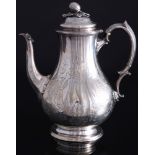 England 925 Silber Kaffeekanne 19. Jahrhundert, George Ivory, victorian sterling silver coffee pot,