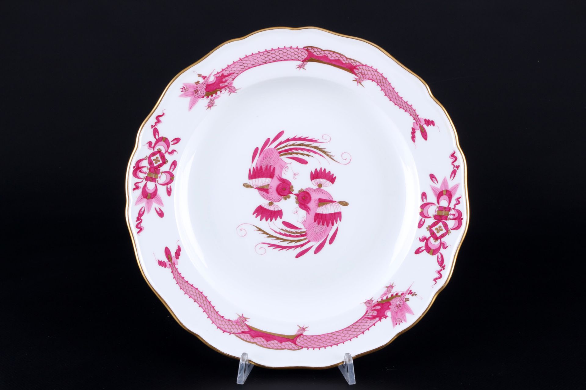 Meissen Hofdrache Purpur 6 Speiseteller 1.Wahl, Knaufmarke, dinner plates 1st choice, - Bild 2 aus 4