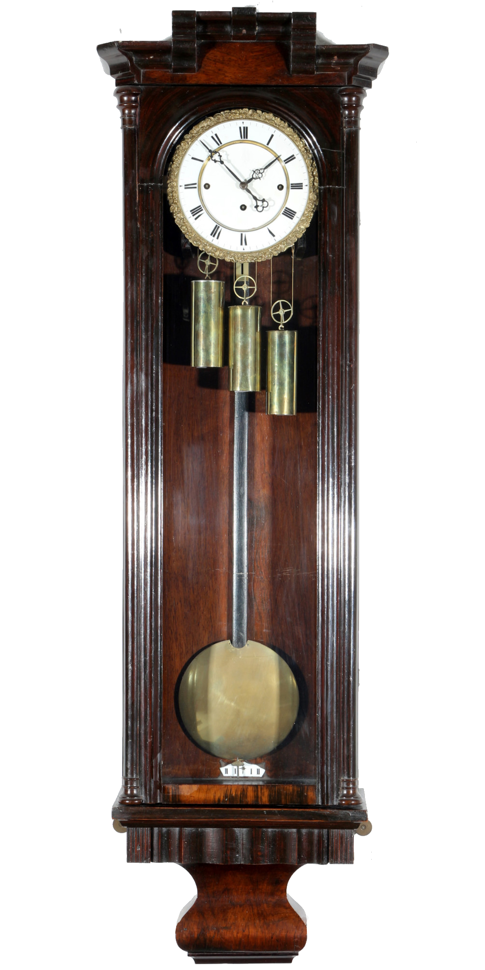 Vienna wall clock ca. 1900, Wiener Regulator 3-Gewichter um 1900,