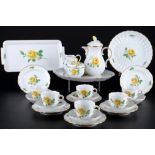 Meissen Gelbe Rose Mokkaservice für 6 Personen, mocha coffee service for 6 pers.,