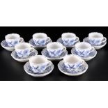 Meissen Zwiebelmuster 9 Mokkatassen 1.Wahl, mocha coffee cups 1st choice,