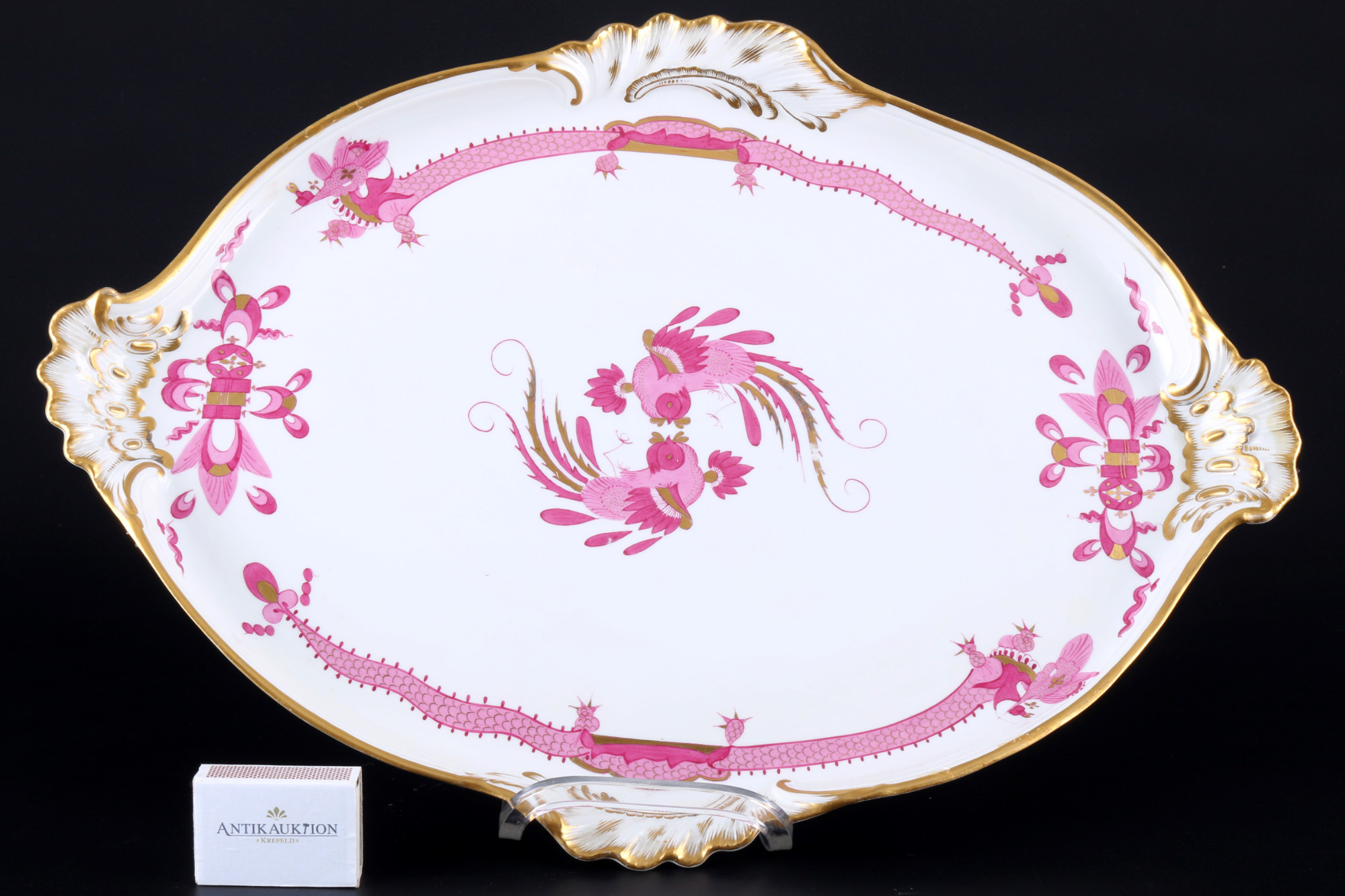 Meissen Courtdragon Purple huge splendor tray 1st choice, knob mark, großes Prunktablett 1.Wahl,