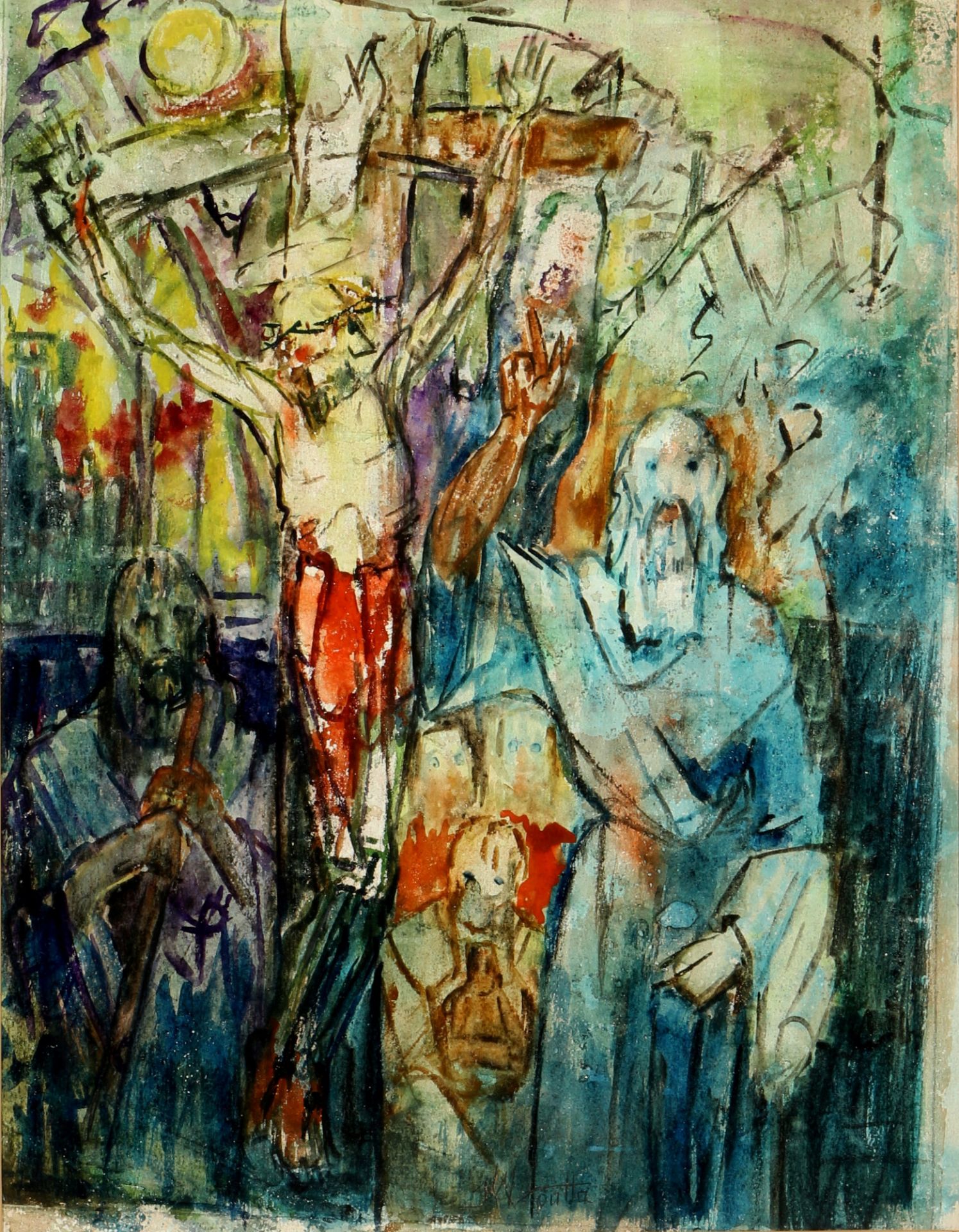 Kurt-Michael Voutta (1898-1965) Kreuzigung Christi, Crucifixion of Christ,