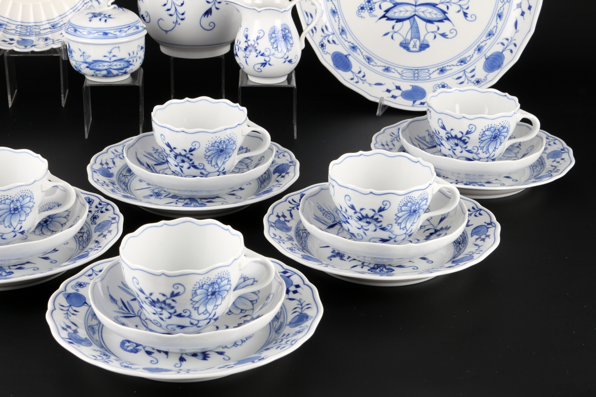 Meissen Onion Pattern coffee service for 7 persons 1st choice, Kaffeeservice für 7 Personen 1.Wahl, - Image 4 of 6