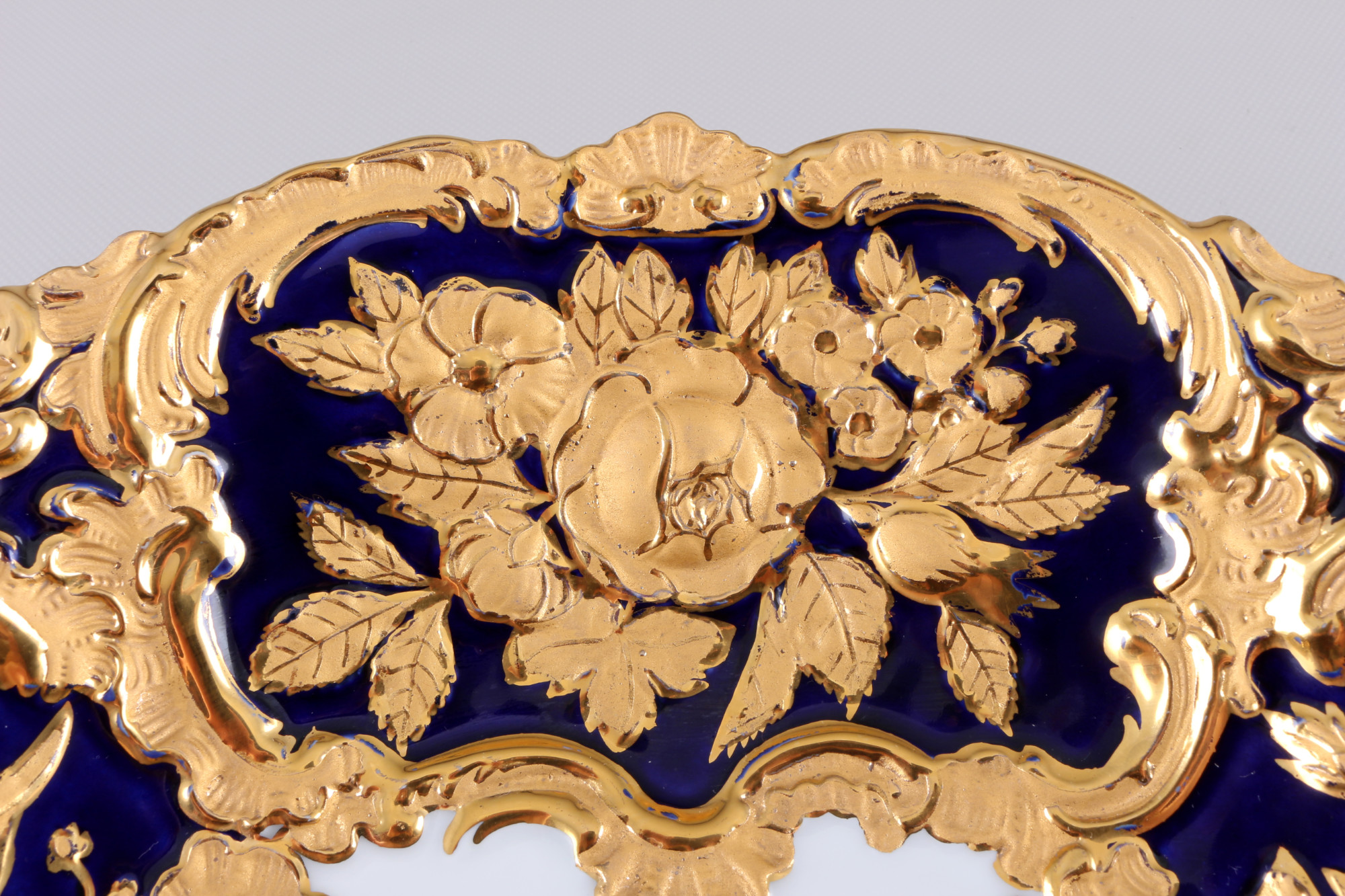Meissen Flower Bouquet royal blue large splendor bowl, große Prunkschale, - Image 2 of 4