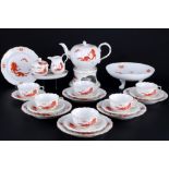 Meissen Roter Ming Drache Teeservice für 6 Personen 1.Wahl, tea service for 6 pers. 1st choice,