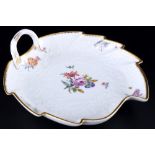 Meissen Gotzkowsky Blumen Konfektblatt 1.Wahl, limitiert, confectionery leaf bowl 1st choice,