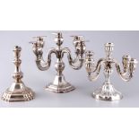 800 - 835 Silber 3 Kerzenleuchter, u.a. Grimminger & Gebr. Deyhle, silver candlesticks,