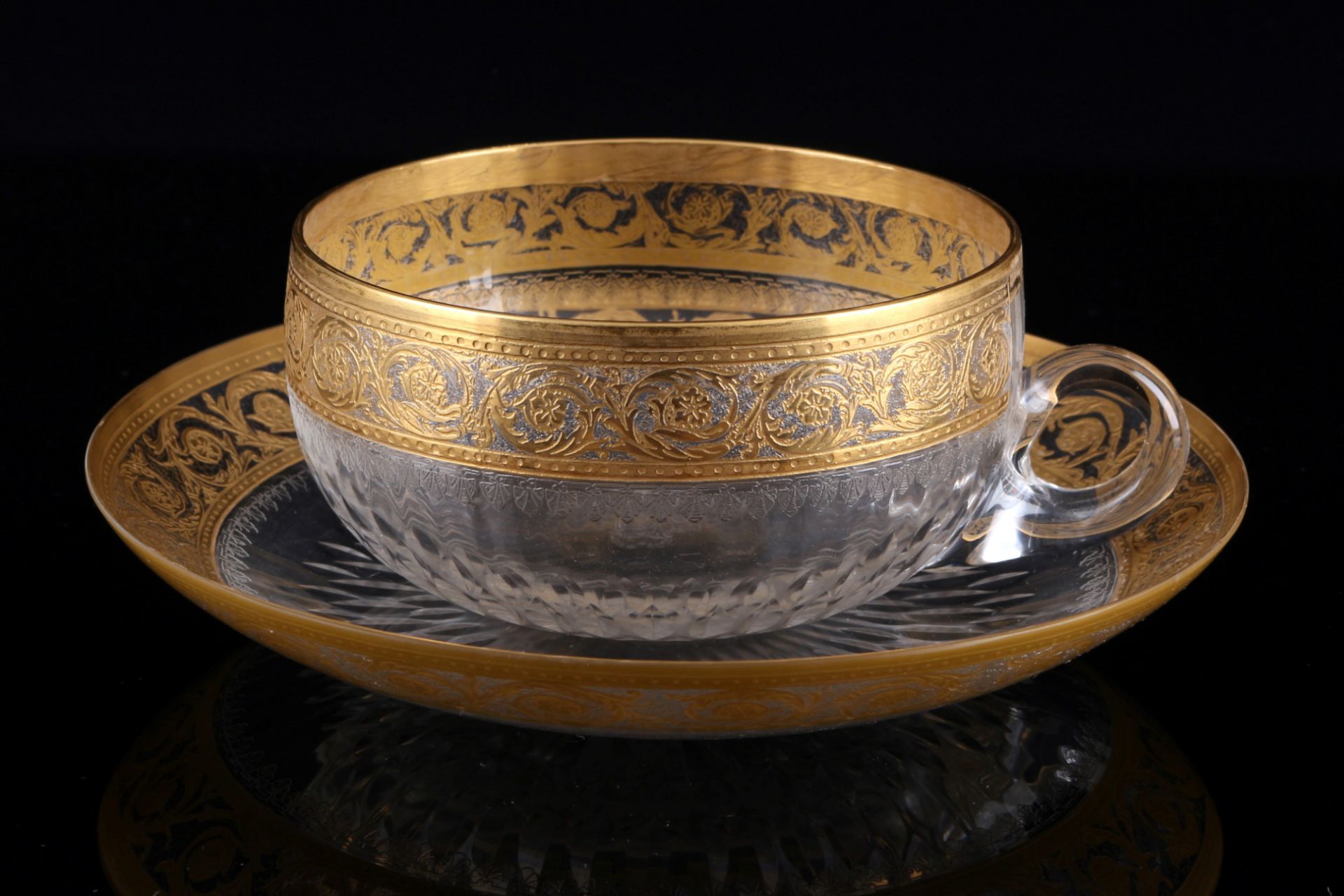 St. Louis Thistle Gold 6 cups with saucers, Tassen mit Untertassen, - Image 2 of 3