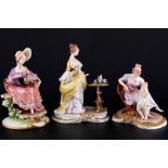 Capodimonte King's Porcelane 3 Figuren, B. Merli & D. Ballaire, porcelain figures,