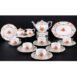 Herend Apponyi Orange Teeservice für 6 Personen, tea service for 6 pers.,