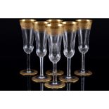 St. Louis Thistle Gold 6 Champagnerflöten, champagne flutes,