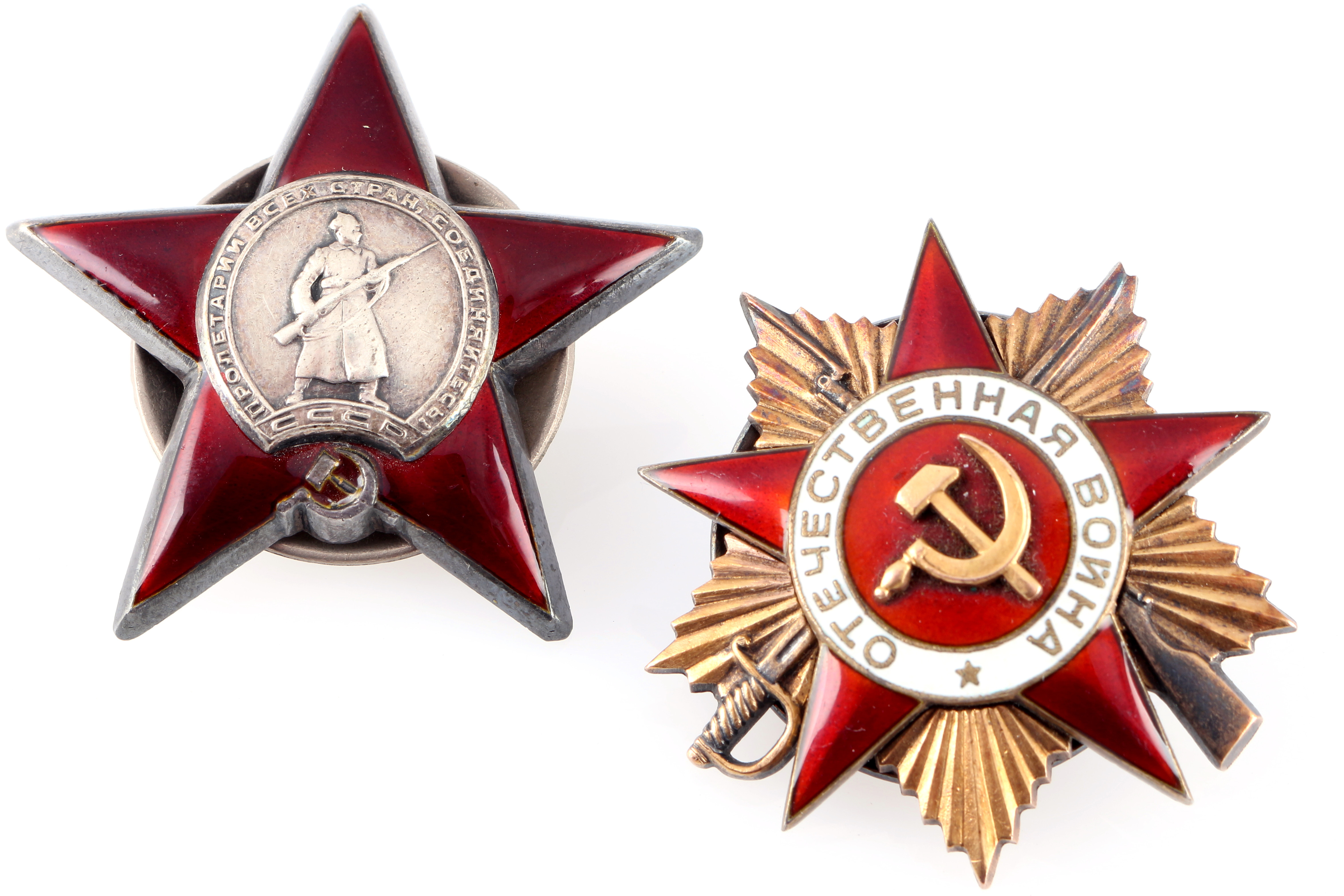 2 soviet medals, 2 russische Orden Sowjetunion,