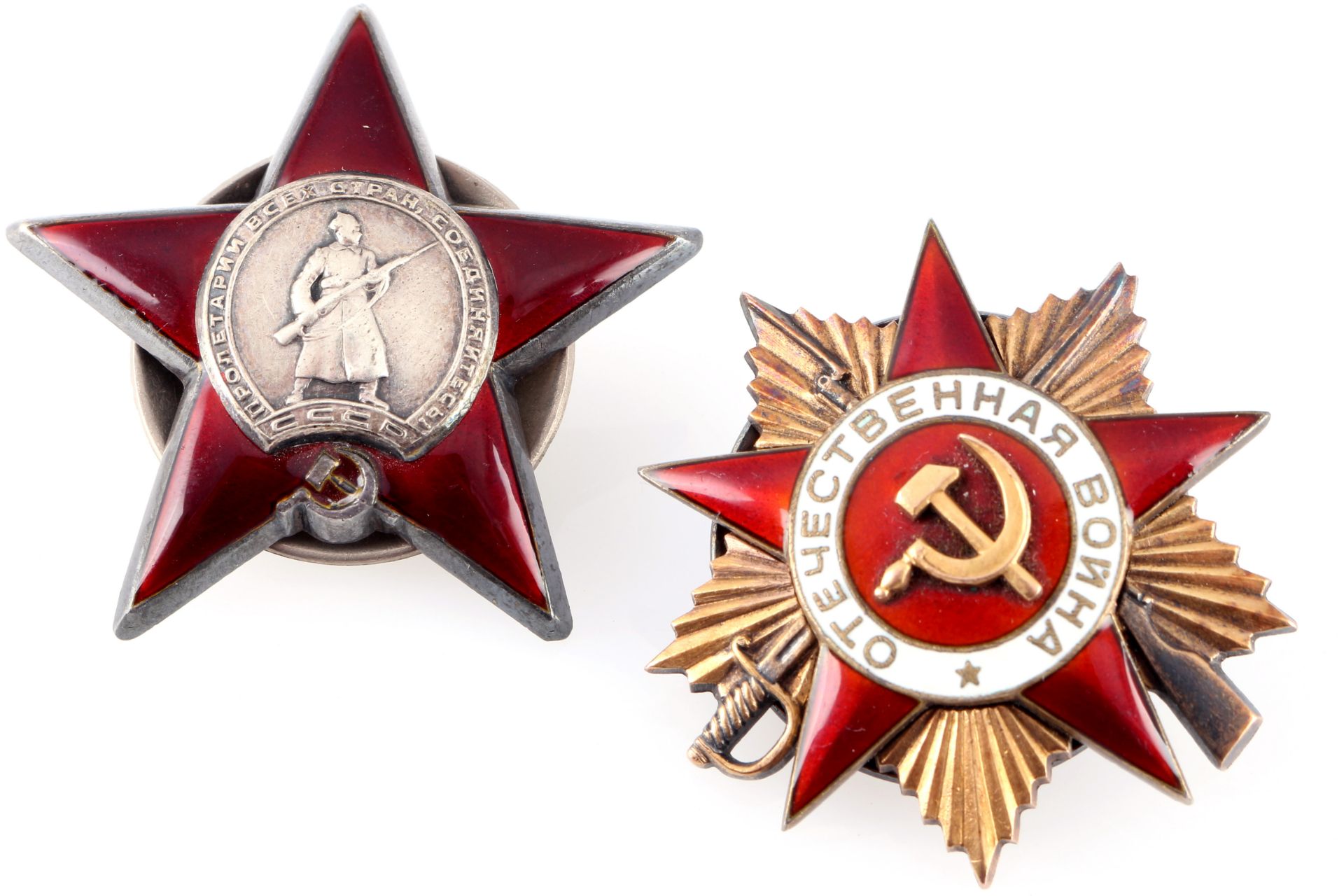 2 russische Orden Sowjetunion, 2 soviet medals,