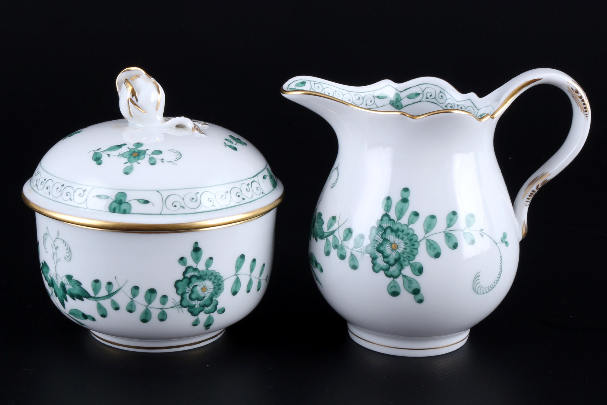 Meissen Indian Green coffee service for 6 persons 1st choice, Kaffeeservice für 6 Personen 1.Wahl, - Image 4 of 6