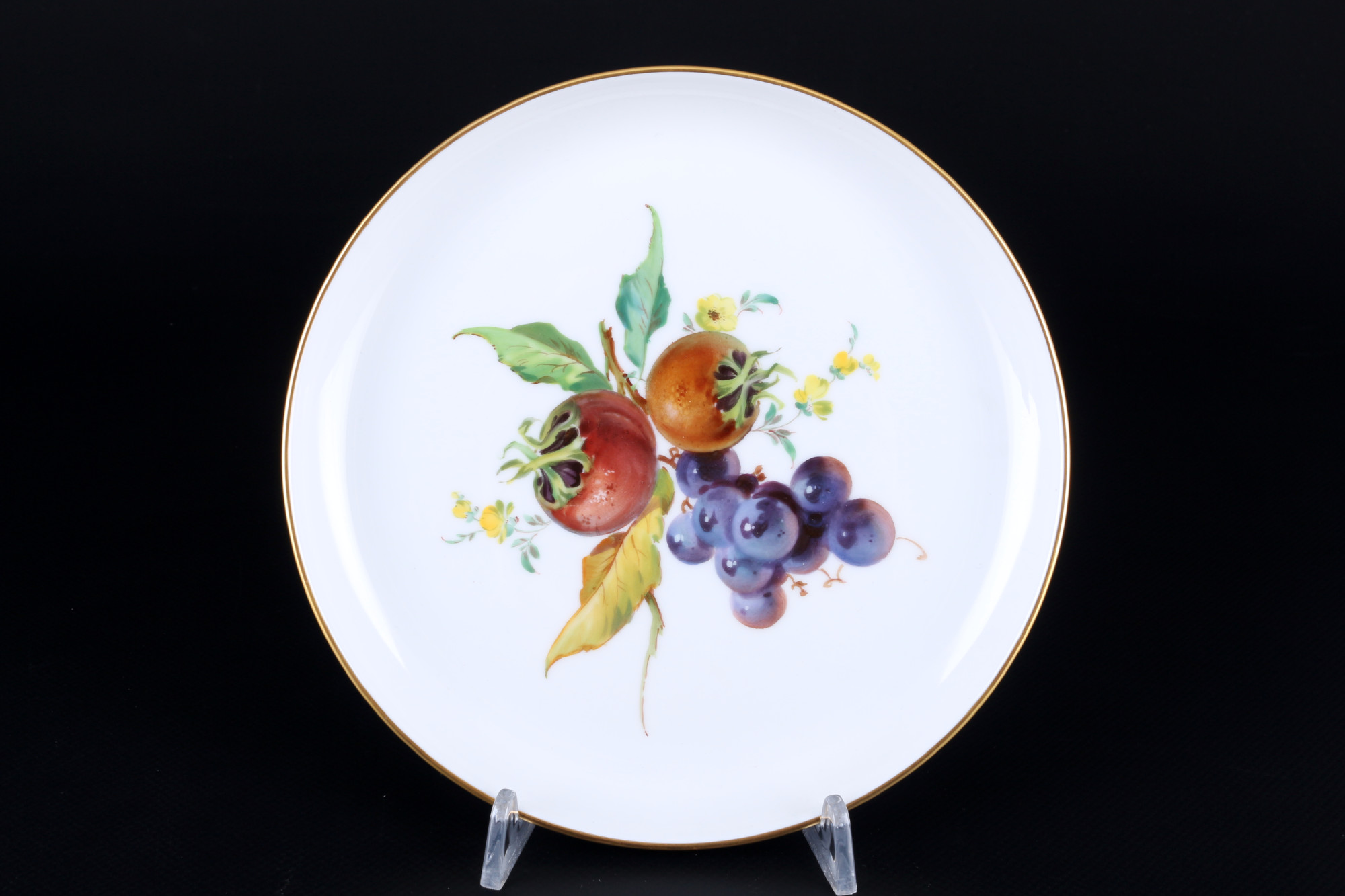 Meissen Fruits 2 splendor plates and cup 1st choice, Prunkteller mit Becher 1.Wahl, - Image 4 of 5