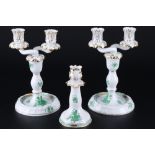 Herend Apponyi Vert 3 Kerzenständer, candlesticks,