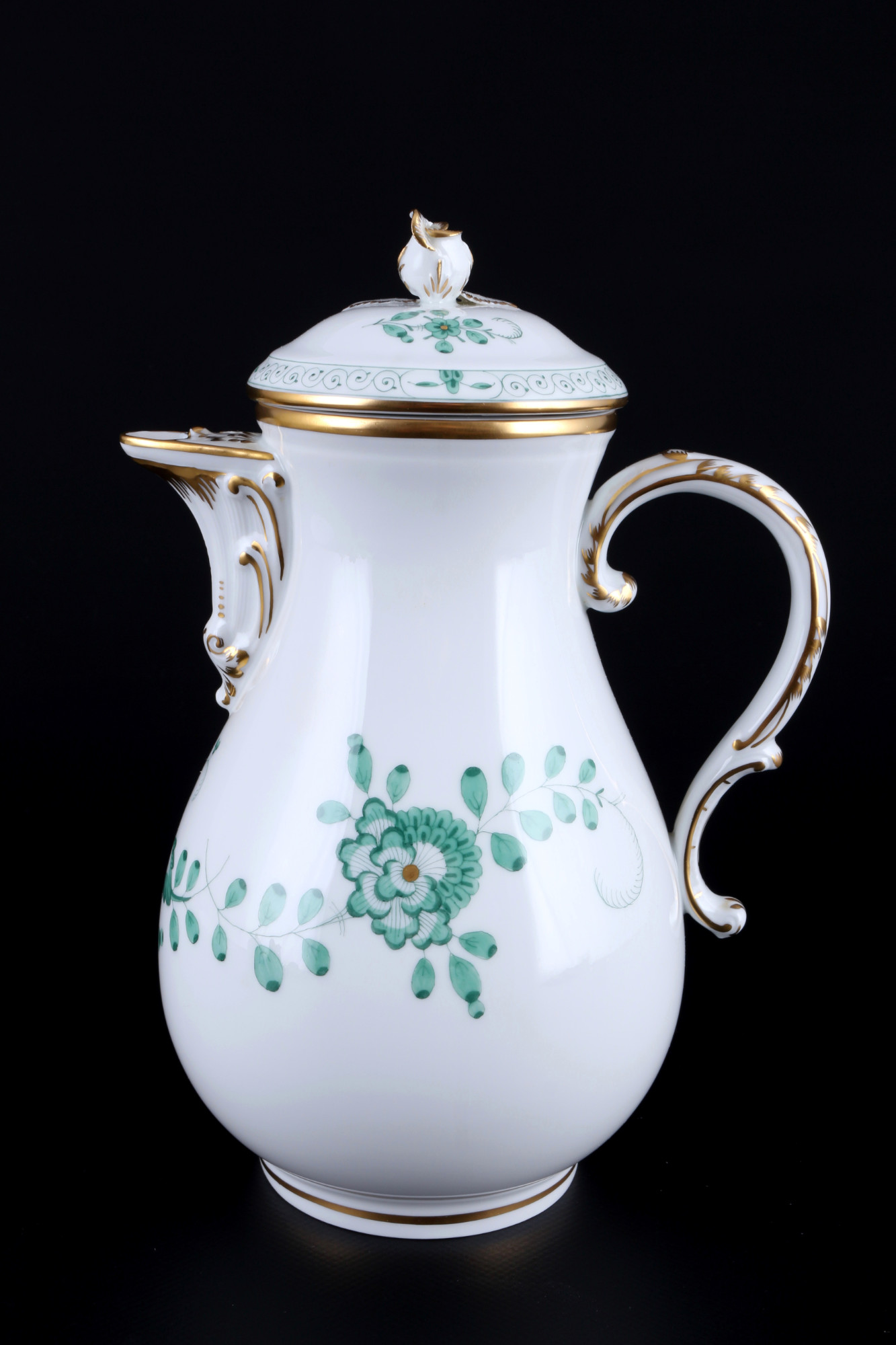 Meissen Indian Green coffee service for 6 persons 1st choice, Kaffeeservice für 6 Personen 1.Wahl, - Image 3 of 6