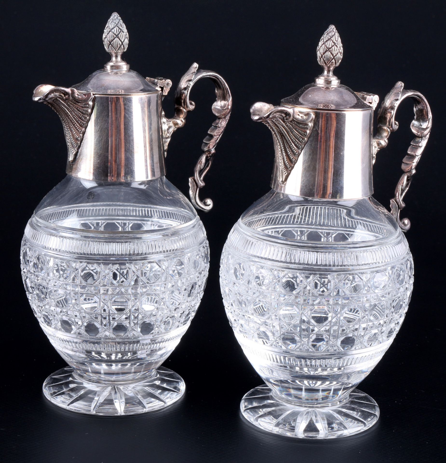 800 - 925 Silber 7-teiliges Konvolut, Kannen, Vasen, Gläser und Karaffe, decorative silver lot, - Bild 3 aus 6