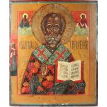 Russland Ikone Heiliger Nikolaus 19. Jahrhundert, russian icon St. Nicholas 19th century,