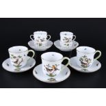 Herend Rothschild 3 große Bechertassen & 2 Trembleusen, large mug & tremble chocolate cups,