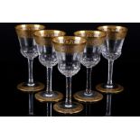 St. Louis Thistle Gold 5 Südweingläser, dessert wine glasses,