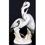 Karl Ens große Vogelgruppe Reiher, Volkstedt, porcelain pair of herons,