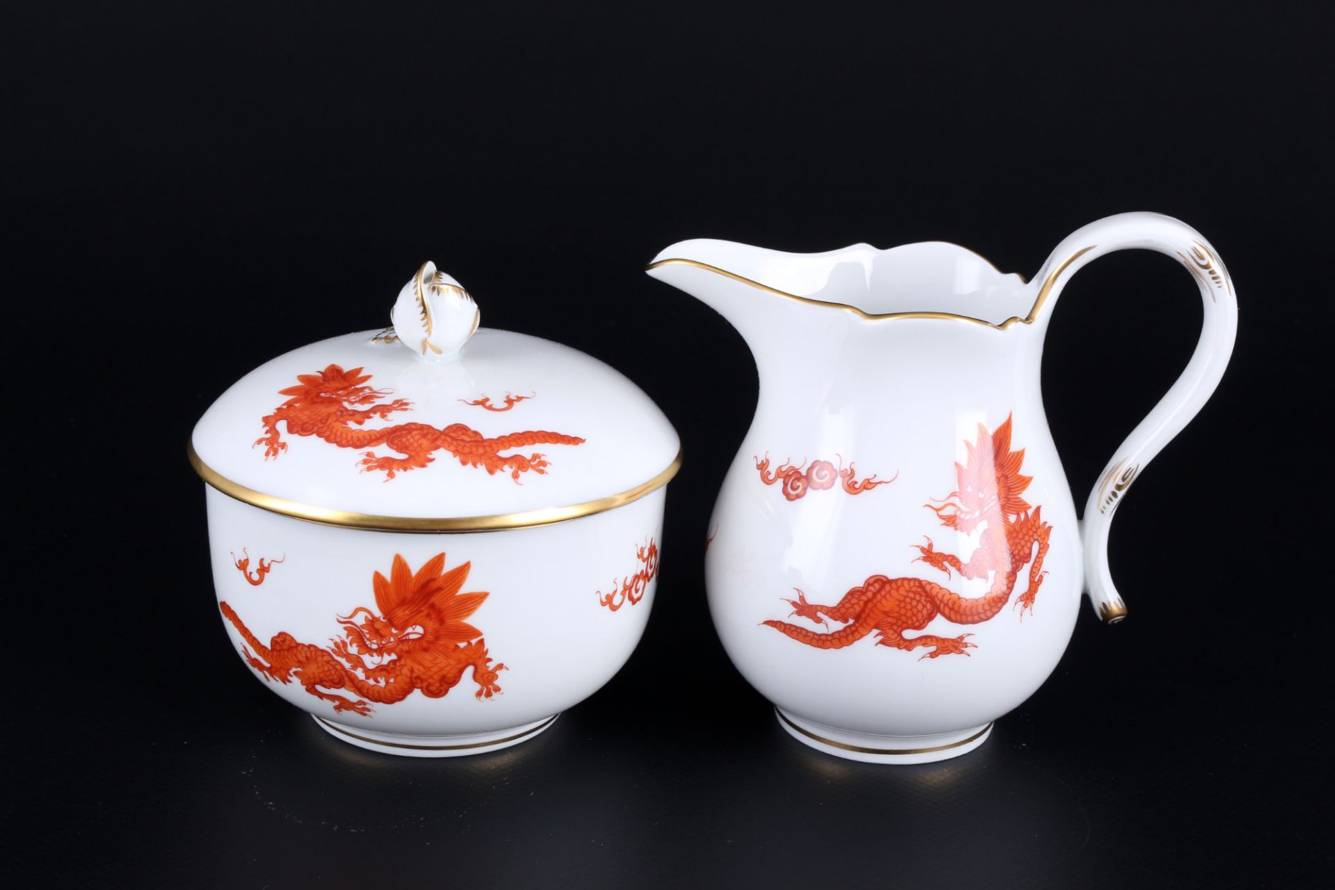 Meissen Red Ming Dragon coffee service for 6 persons 1st choice, Kaffeeservice für 6 Personen 1.Wahl - Image 4 of 6