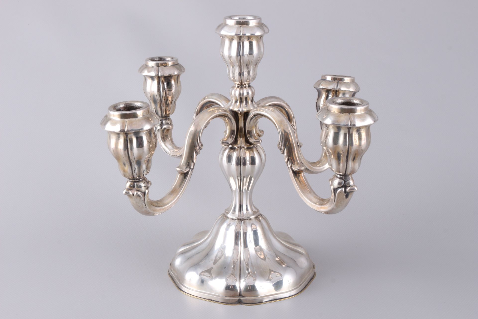 800 - 835 silver 3 candlesticks, included Grimminger & Gebr. Deyhle, Silber Kerzenleuchter - Image 3 of 6