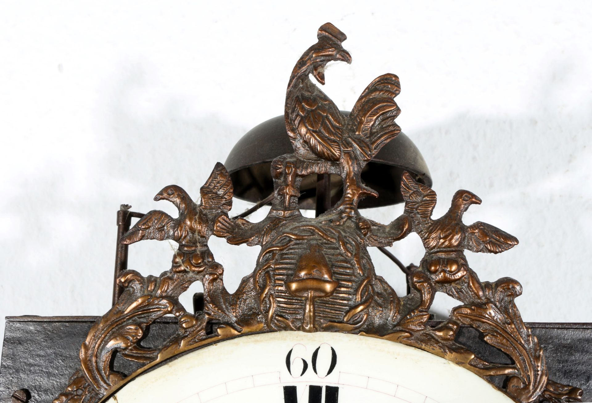 Hähnchenuhr Comtoise Frankreich um 1800, french comtoise rooster clock, - Bild 3 aus 6
