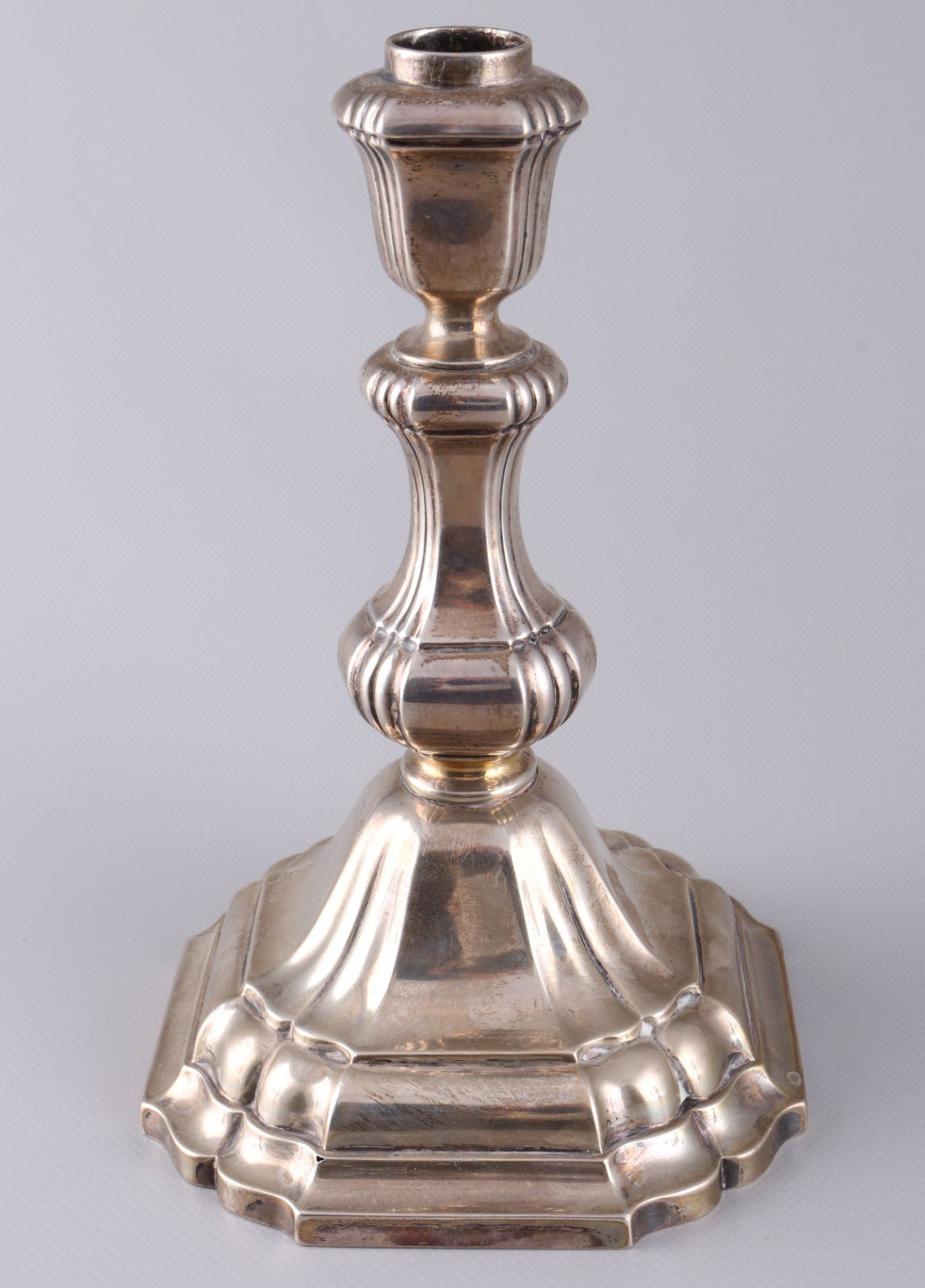 800 - 835 silver 3 candlesticks, included Grimminger & Gebr. Deyhle, Silber Kerzenleuchter - Image 4 of 6