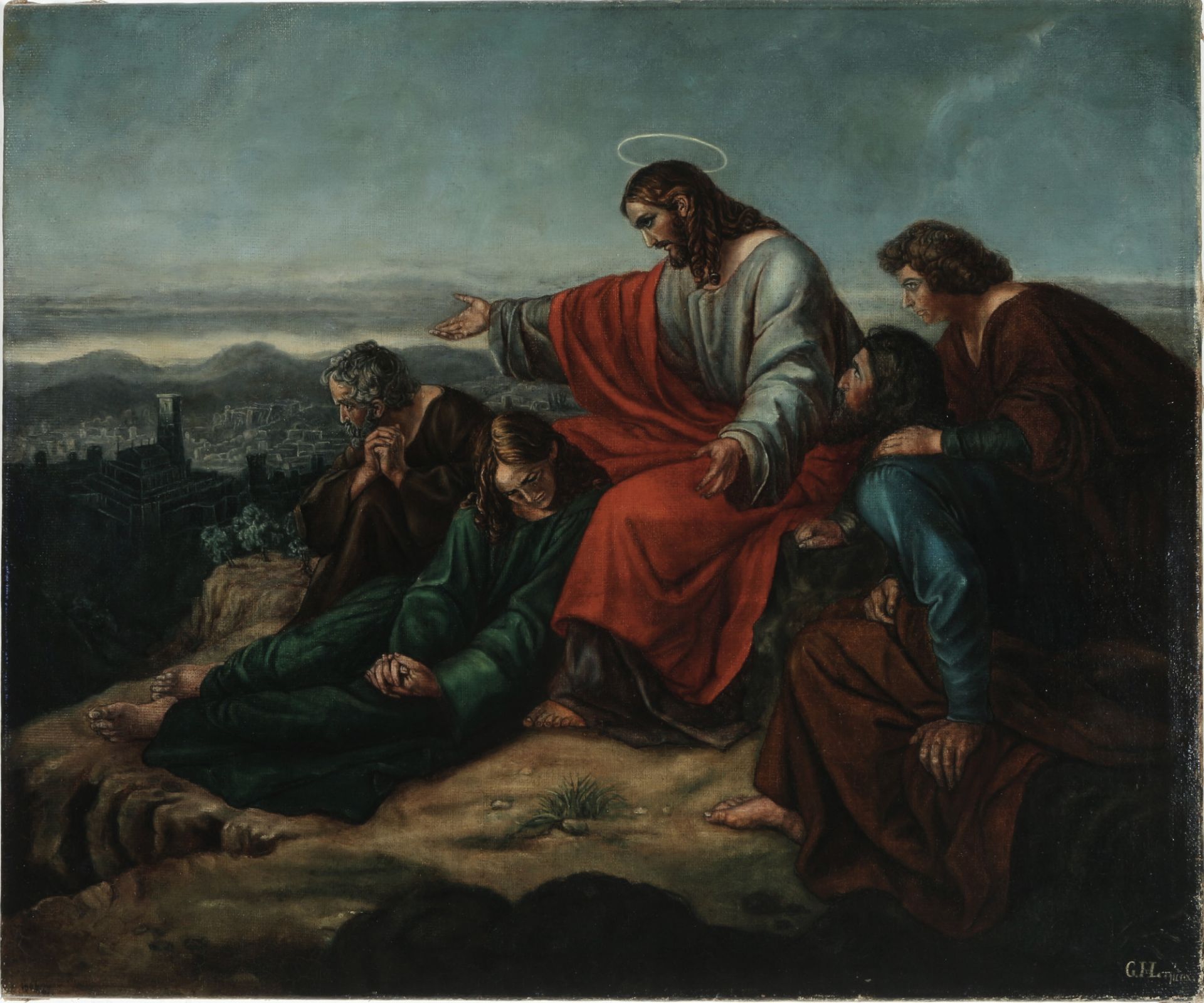 Unknown painter 19th century, Sermon on the Mount - Nazarene School,