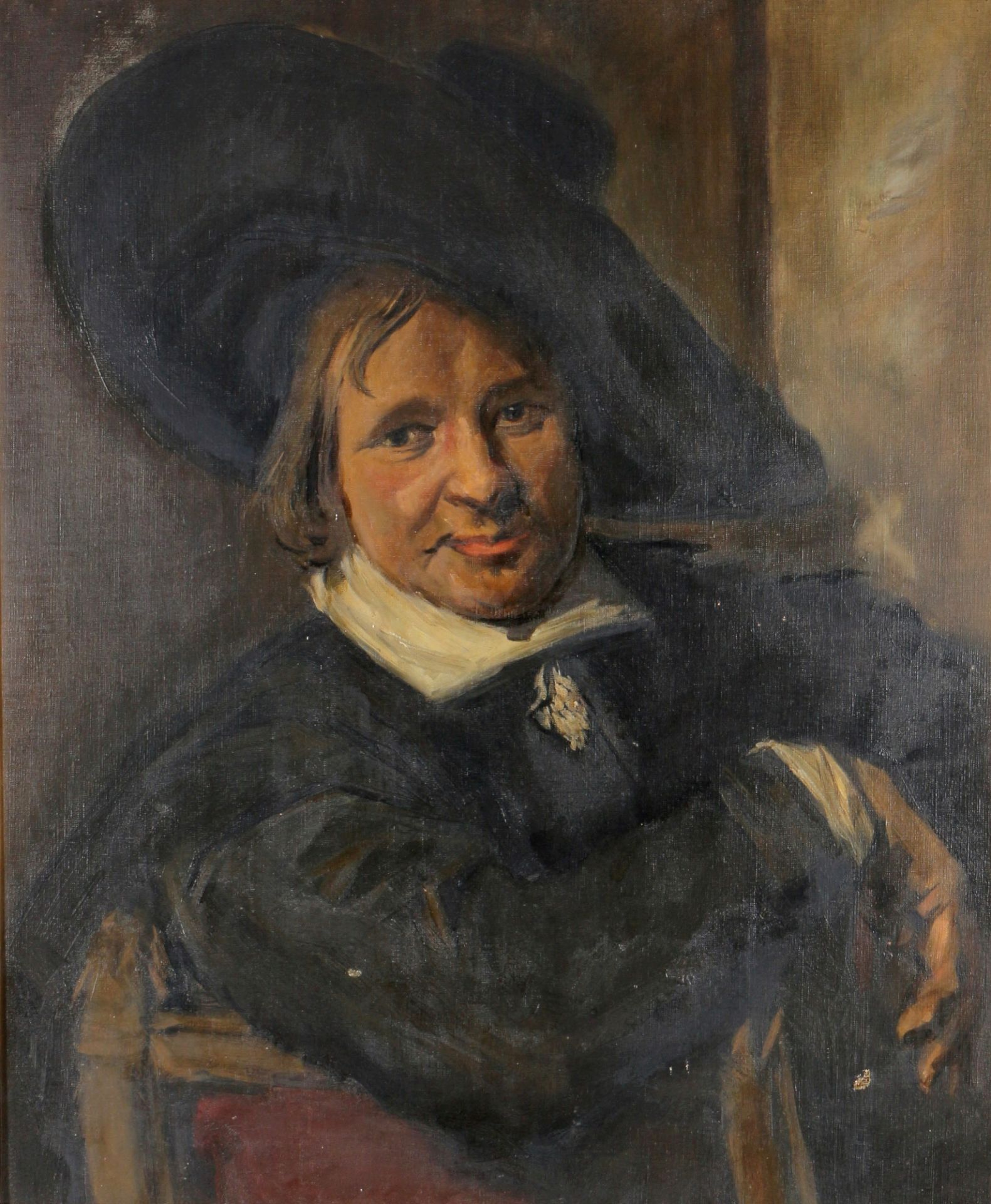 Unbekannter Maler um 1900, Mann mit Schlapphut nach Frans I Hals (1580-1666), unknown painter man wi