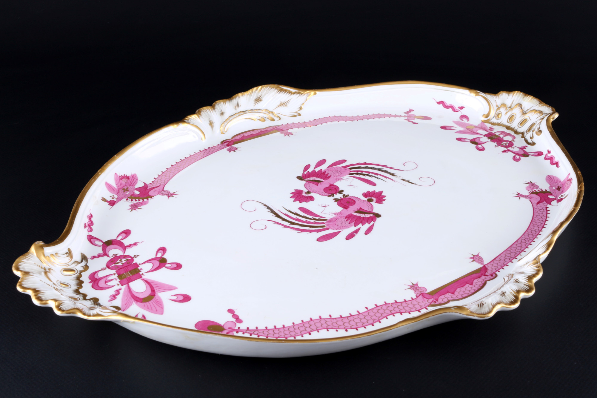 Meissen Courtdragon Purple huge splendor tray 1st choice, knob mark, großes Prunktablett 1.Wahl, - Image 2 of 3