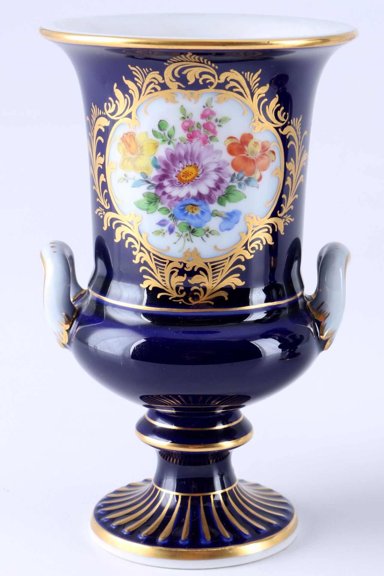 Meissen Blumenbukett kobaltblau 3 Prunkvasen, splendor vases royal blue, - Bild 3 aus 6