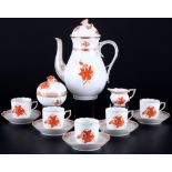 Herend Apponyi Orange Mokkaservice für 5 Personen, mocha coffee service for 5 pers.,