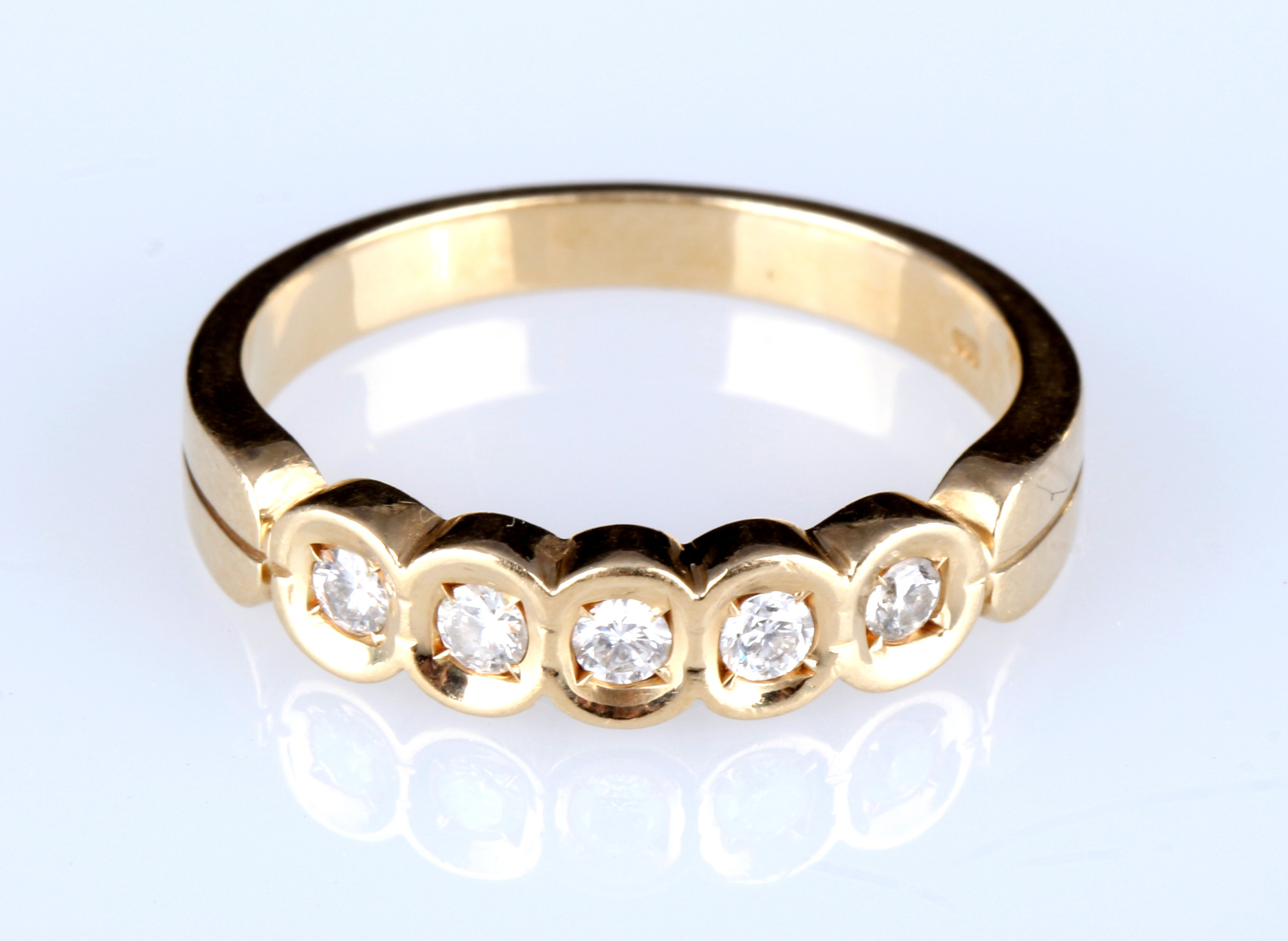 585 gold 2 rings with diamonds and smoky quartz, 14K Gold Ringe mit Diamanten und Rauchquarz, - Image 5 of 6