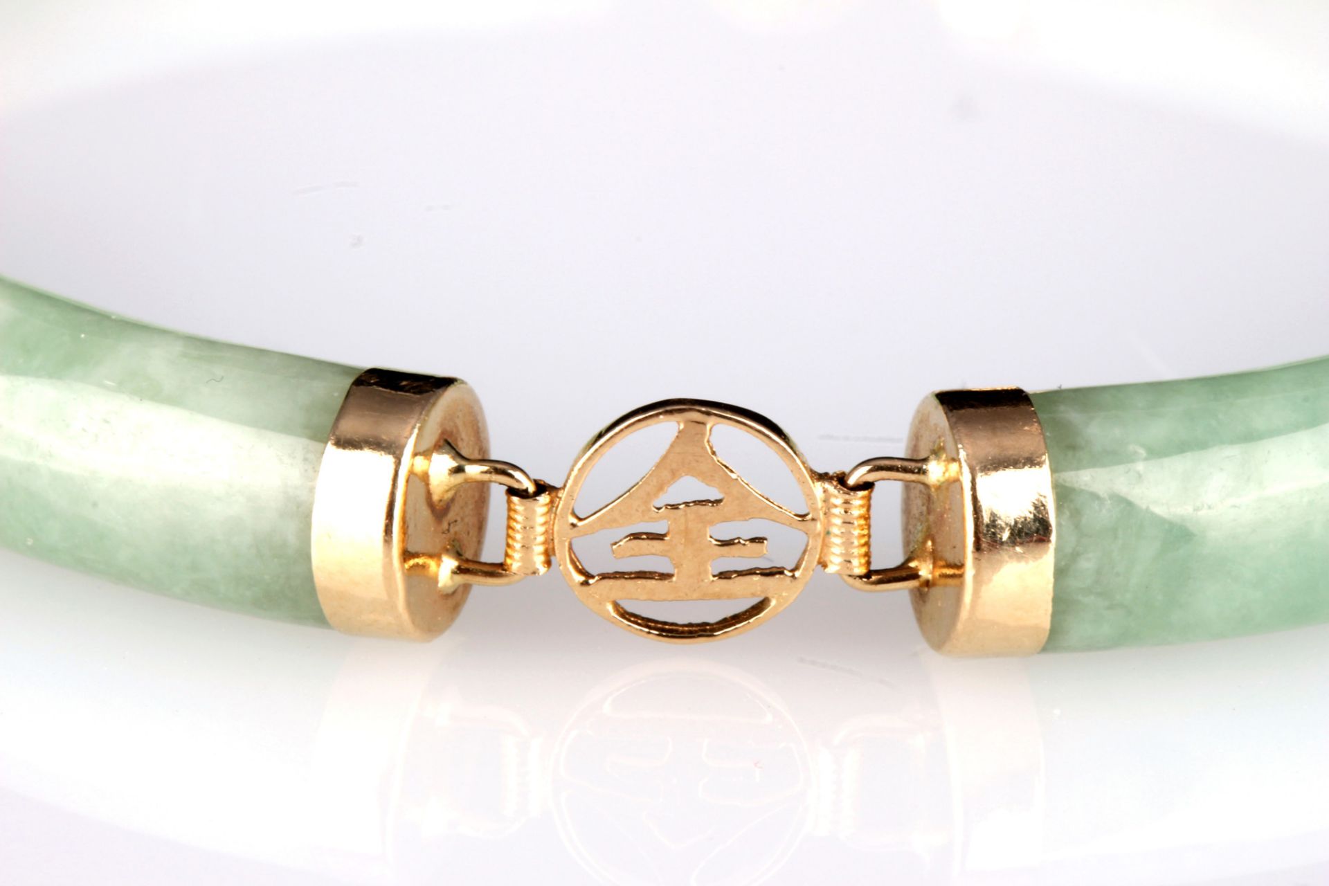 14K gold jade bracelet, Jade-Armband 585 Gold, - Image 2 of 3