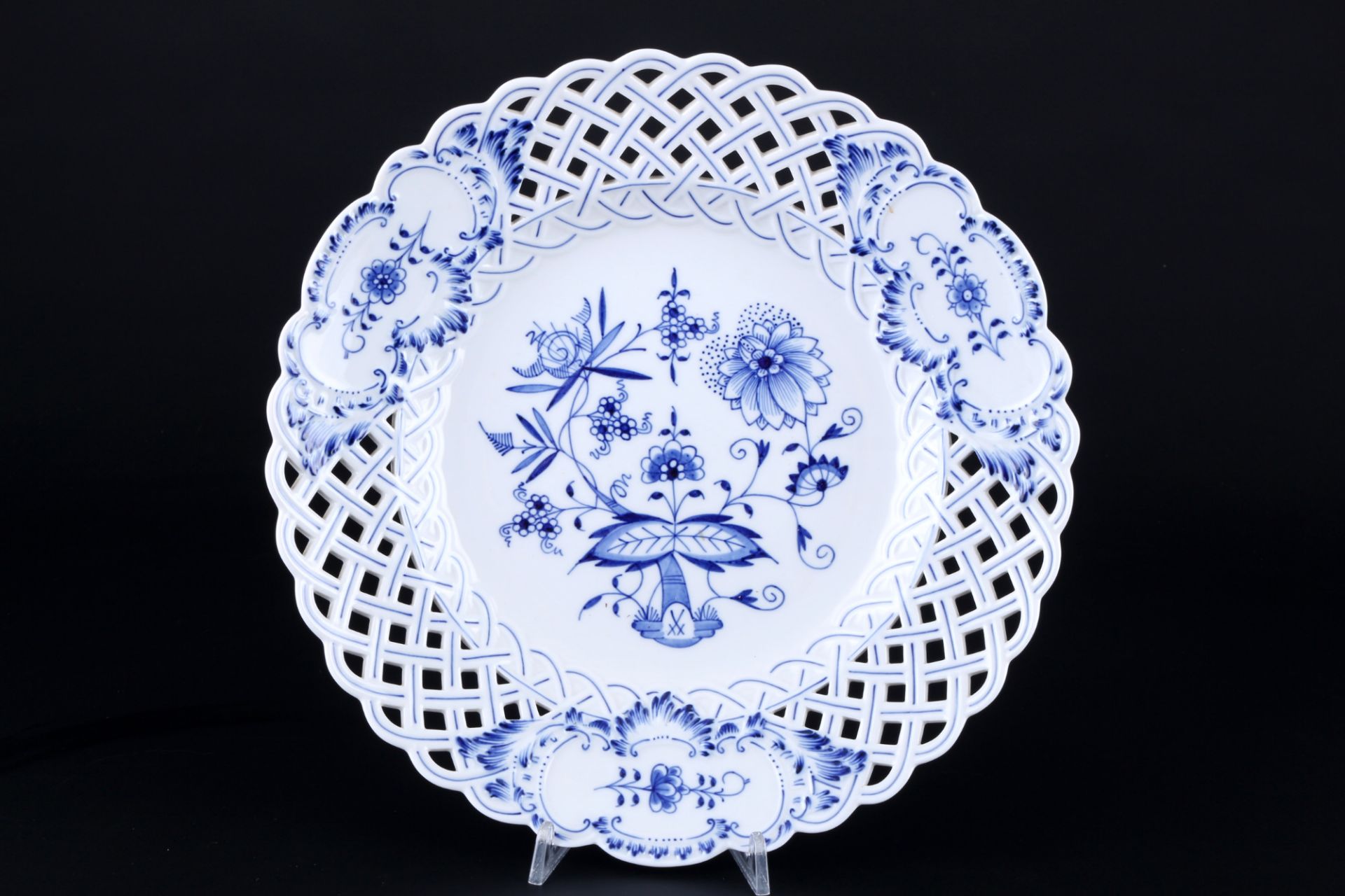 Meissen Zwiebelmuster 5 Durchbruchteller, cutwork plates, - Bild 3 aus 5