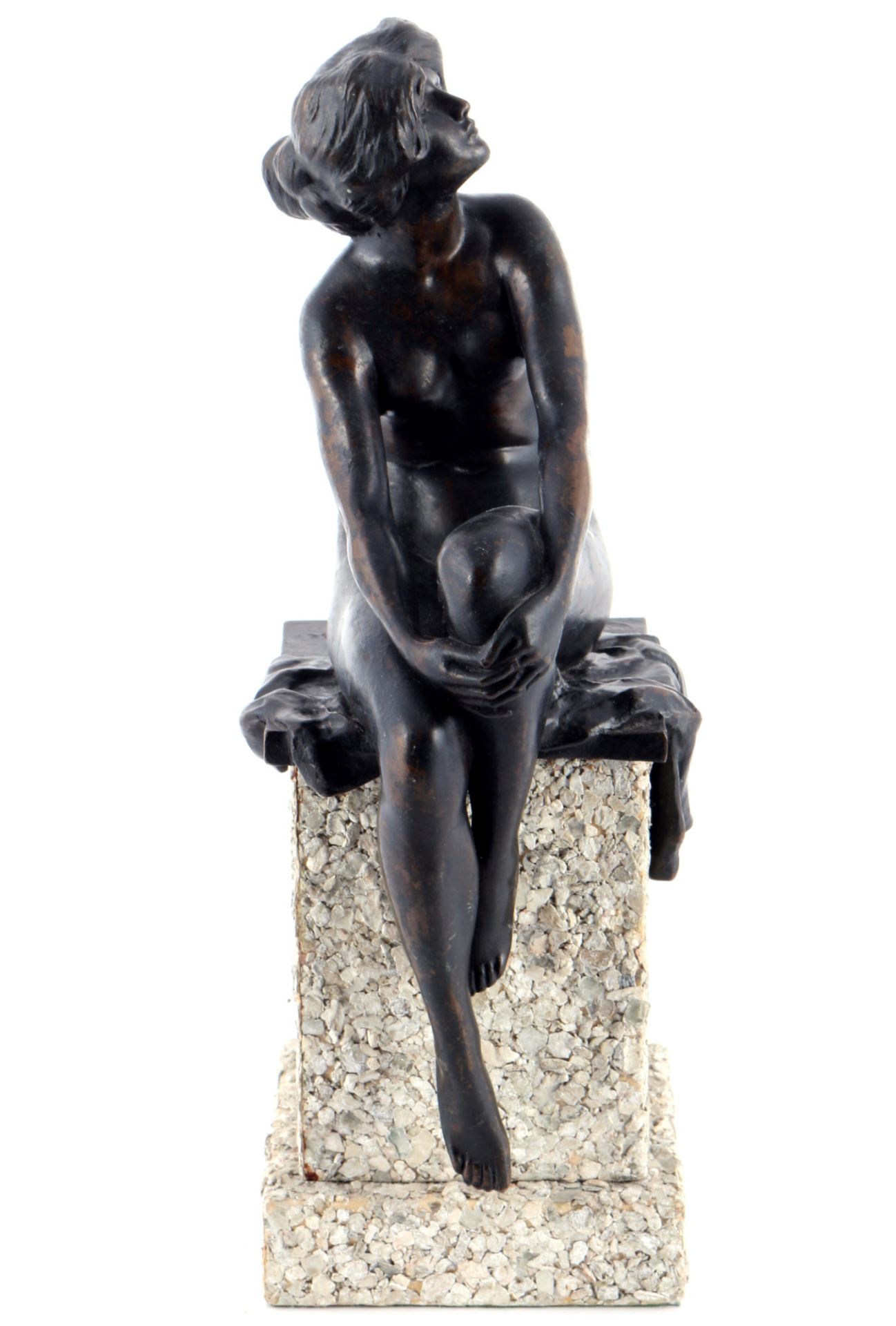 Rudolf Marcuse (1878-1940) bronze The Artist's Model nude act, Akt Das Künstlermodell, - Image 5 of 6