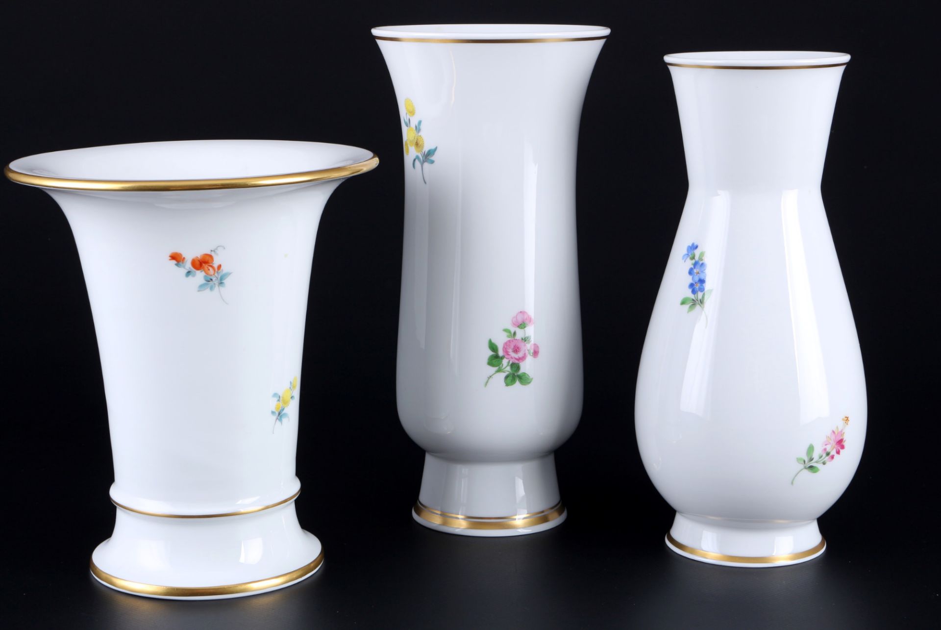 Meissen Blumenbukett 3 große Vasen 1.Wahl, vases 1st choice, - Bild 5 aus 6