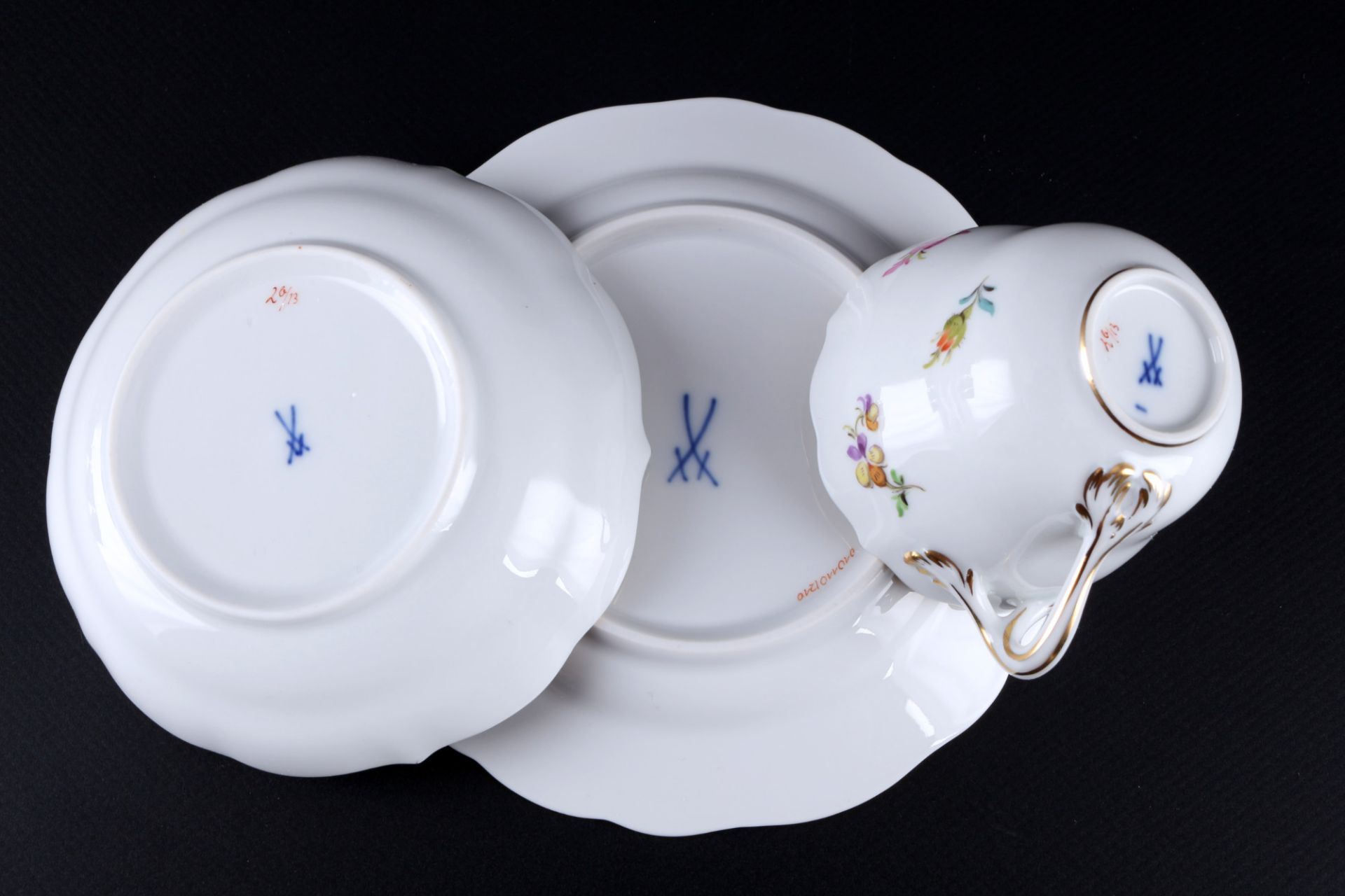 Meissen Streublümchen 11 Mokkagedecke 1.Wahl, mocha coffee cups with dessert plates 1st choice, - Bild 3 aus 3