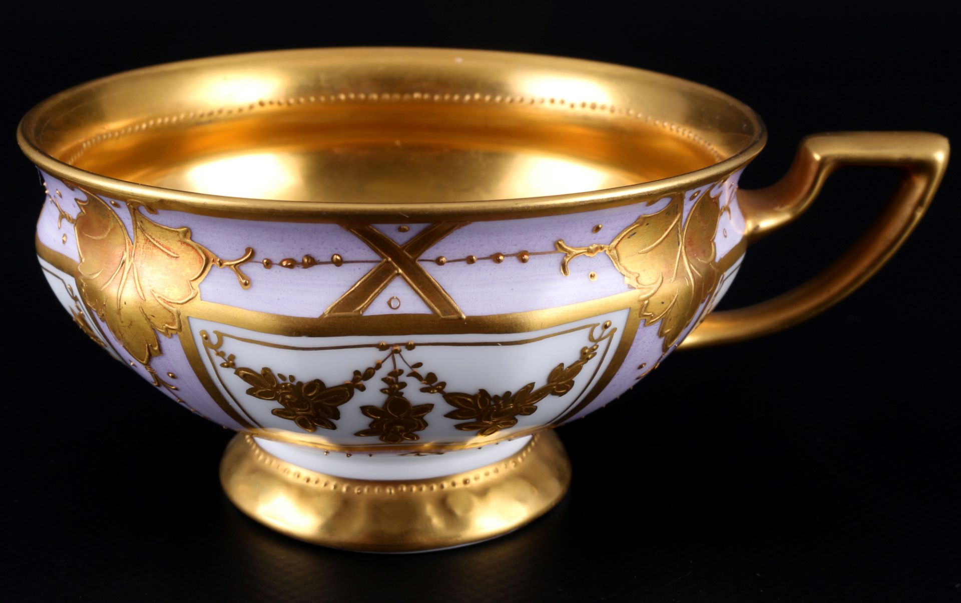 Ambrosius Lamm Dresden probably, splendor cup with plate, Prunkgedeck, - Image 2 of 5