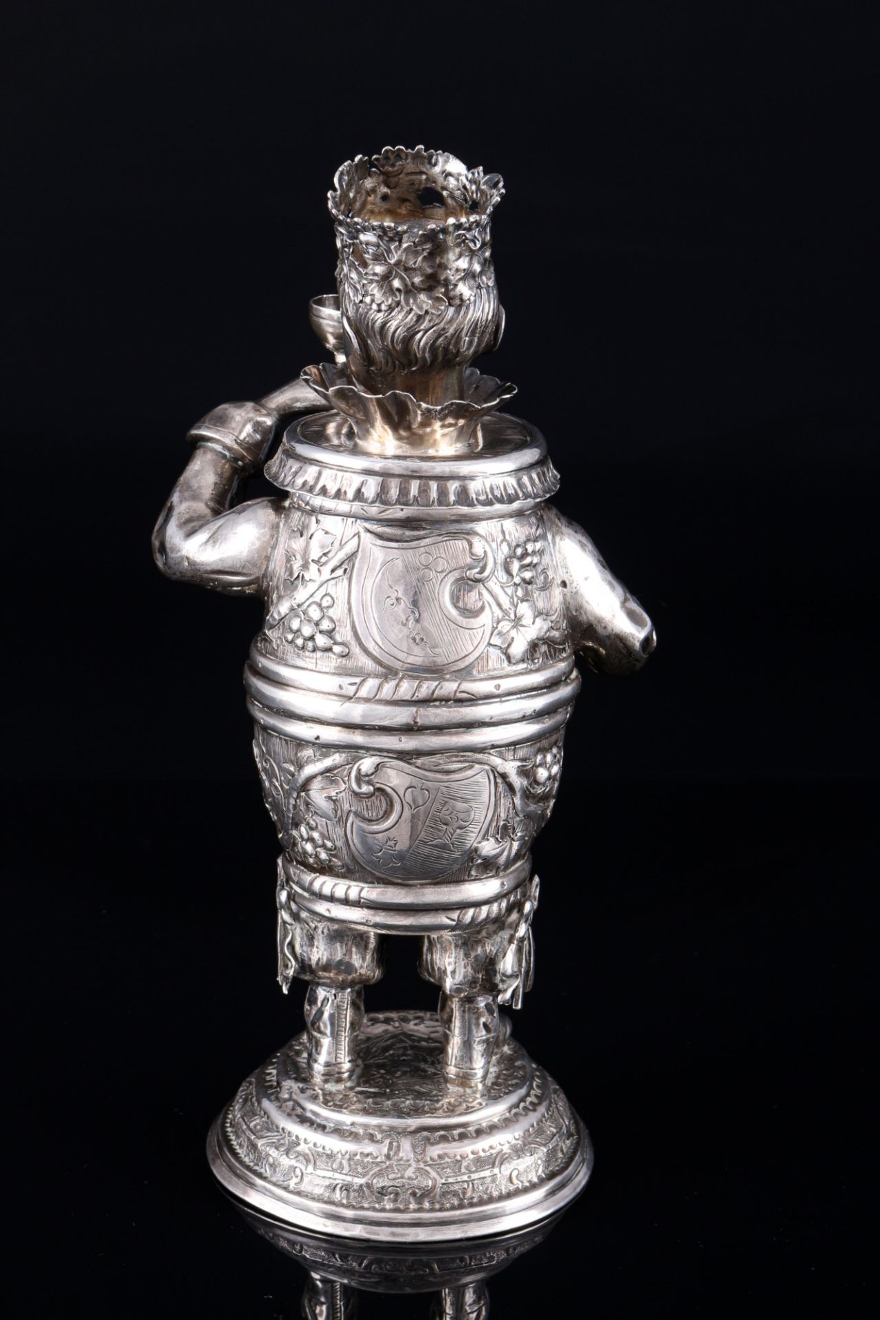 Hanau silver bobblehead figure beaker, Silber Figur Trinkbecher mit Wackelkopf, - Image 3 of 5